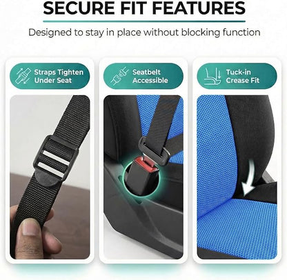 FH Group Automotive Car Seat Covers Blue Interior Front Seats Only Accessories High Back Combo Classic Cloth Car Seat Cover Front Set Universal Fit Cars Trucks and SUV Car Interior Accessories