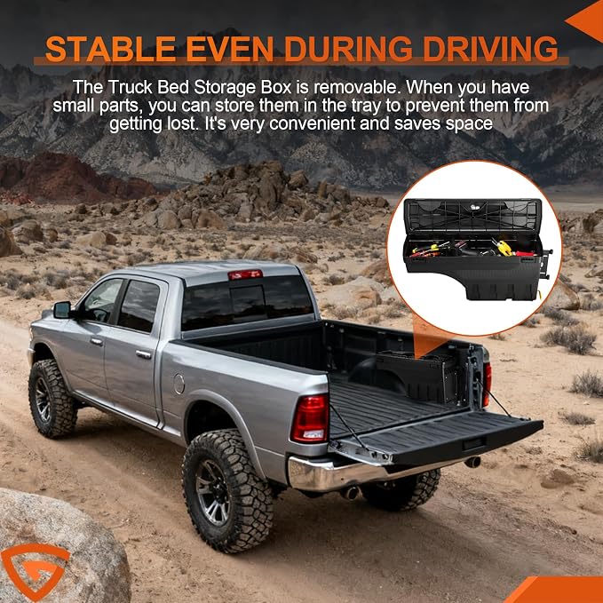 GEARLAST Truck Bed Storage Box Fit for Ford F-250/350 Super Duty 2017-2025 Passenger Side,Right Toolboxs SwingCase