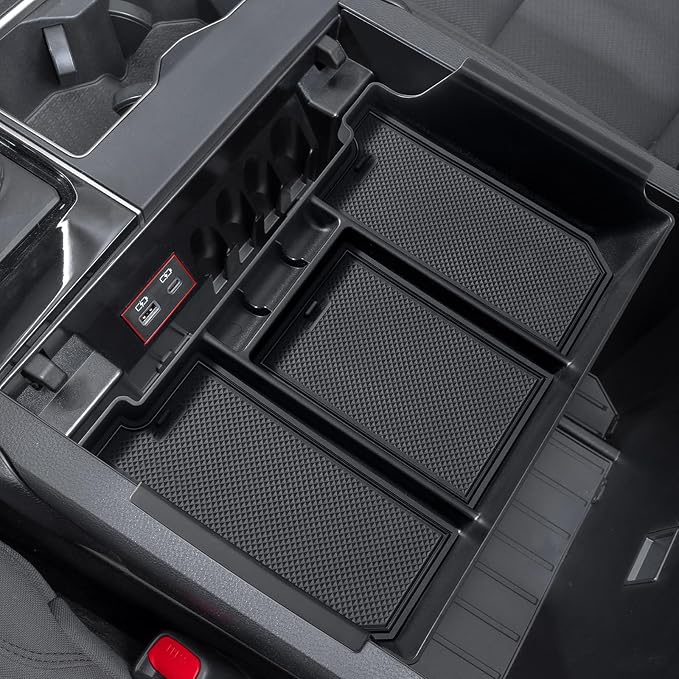 Center Console Organizer Tray Compatible with Toyota Tundra Accessories 2022 2023 2024 2025 2026 and 2023-2026 Sequoia Armrest Box Secondary Storage Tray Interior Accessories