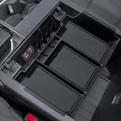 Center Console Organizer Tray Compatible with Toyota Tundra Accessories 2022 2023 2024 2025 2026 and 2023-2026 Sequoia Armrest Box Secondary Storage Tray Interior Accessories