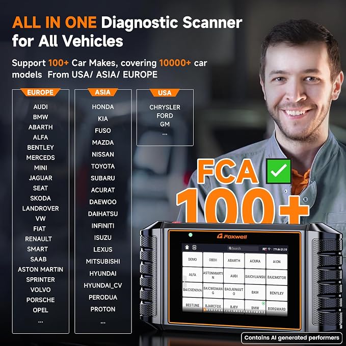 2026 FOXWELL NT726 OBD2 Scanner Diagnostic Tool, All System Bidirectional Scan Tool with TOP 12 Resets, Precise Car Diagnostic Scanner for All Vehicles, CAN-FD, FCA Autoauth, Lifetime Update, AutoVIN