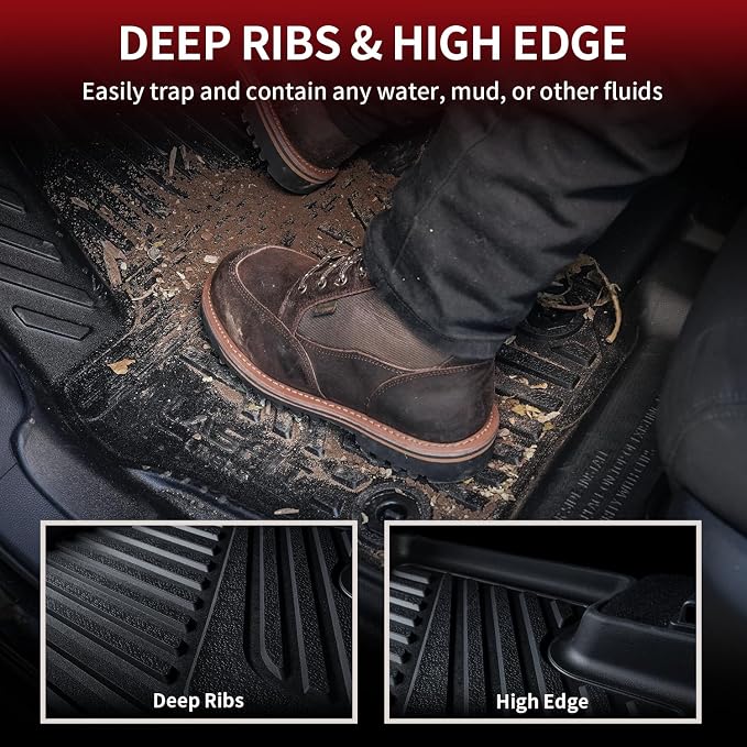 LASFIT Floor Mats&Trunk Mat for Toyota Camry 2025-2026 Hybrid/LE/SE/XLE/XSE, All Weather Custom Fit TPE Floor Liners for Camry 2025 Front & Rear Full Set Car Mats, Black.