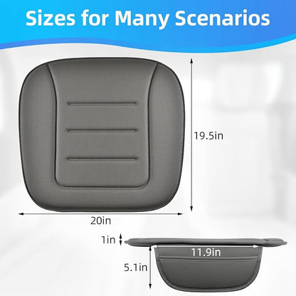 KAYI Car Seat Cushion, Comfort Memory Foam Car Cushions for Driving, Breathable Leather Surface with Anti Slip Rubber Bottom, Seat Cushion for Car and Office Chair (2 Pack, Grey)