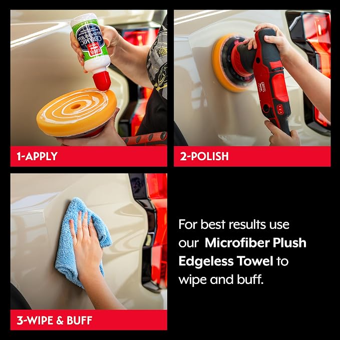 Griot's Garage G9 Random Orbital with Ceramic All-in-One Car Wax, 8oz and 6.5" Orange Buffing Pad, Paint Correction, Auto Detailing Supplies and Accessories