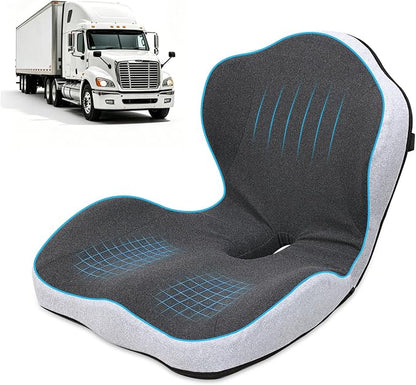 Car Seat Cushions for Driving, Dual-Layer Memory Foam Seat Cushion with Lumbar Support, Ergonomic Truck Seat Cushion & Office Chair Cushion for Wheelchair, Gaming Chair & Sofa