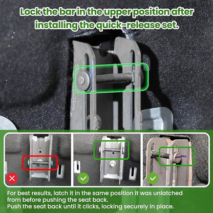 Kaishengyuan Upgraded Rear Seat Quick Release with Elastic Rope Compatible with Ford F-150 (2009+) & F-250/350 (2017+)