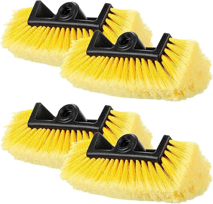 Vesici Car Wash Brush Head with Soft Detailing Bristle Flow Thru Car Cleaning Brush Exterior Car Wash Equipment for Auto Truck RV Boat Camper Washing, 10 Inch(Yellow,4 Pcs)