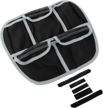 5 Mesh Pockets Front Trunk Lid Organizer Frunk Tool Storage Bag for Can Am Spyder F3 F3-L F3-S F3-T 2015-2025 Accessories (Black w/Gray Piping)