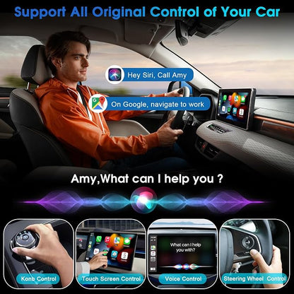 Wireless Carplay Adapter for Apple Converts Wired to Wireless Carplay Dongle Low Latency iPhone Car Play Adapter Plug & Play Mini Car Play Dongle for iOS 10+ Fit for Cars USB A/C (Black Gray)