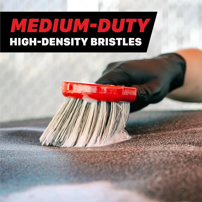 Maxshine Universal Cleaning Brushes (3-Piece Set) – Heavy-Duty, Medium-Duty, Soft Bristles – Removes Dirt & Stains – Wheels, Tires, & Exterior Surfaces – Carpets, Upholstery & Interior Surfaces