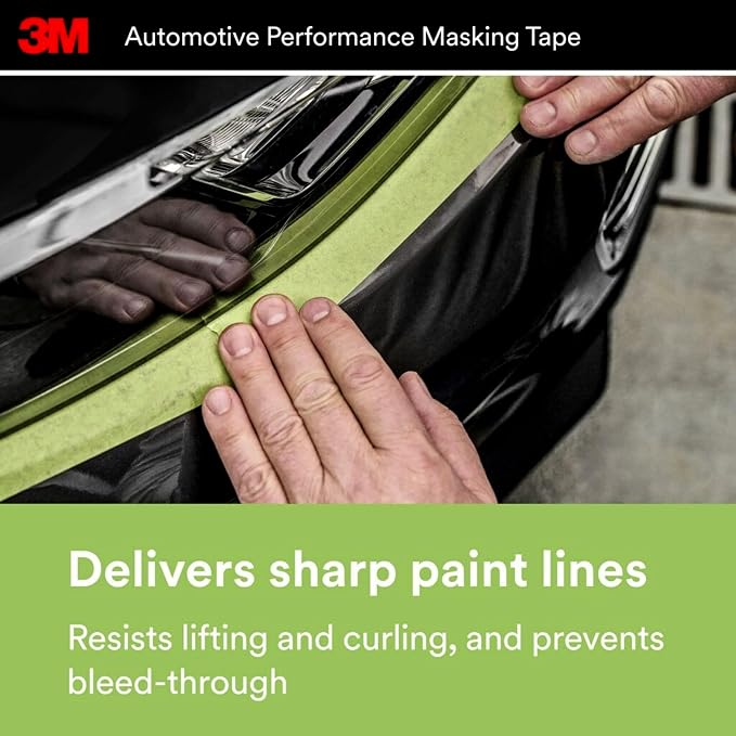 3M Automotive Performance Masking Tape, 36 mm x 32 m, 6/case (Pack of 6)