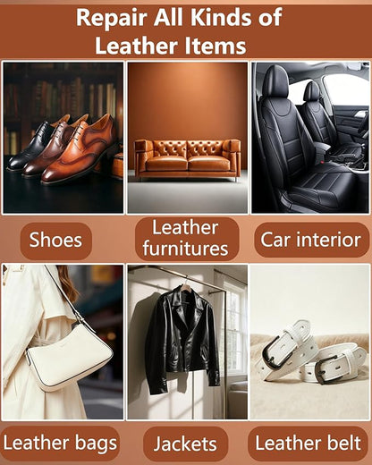 Leather Repair Kit for Furniture - 10 Color Vinyl Repair Kit for Sofa/Jacket/Car Seats/Purse/Shoes/Couch - Fix Scratches/Tears/Holes/Peeling on Bonded/Pleather/Genuine
