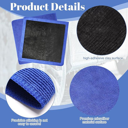 Clay Towel 2 Pack 12 x 12 Inch, Clay Bar Towel for Auto Detailing Microfiber Car Cloth Cleaner Automotive for Car Detailing