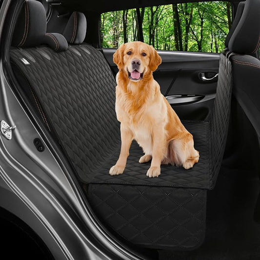 Petloox Dog Car Seat Cover for Back Seat, Waterproof Hammock for Car, SUV & Truck, Non-Slip Backseat Cover for Dogs, Heavy-Duty Dog Hammock Style Seat Protector Pets, Easy to Install & Clean