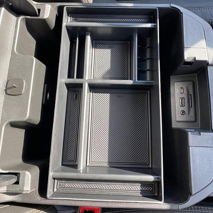 JKCOVER Center Console Organizer Tray Compatible with (2019-2024 2025) Chevy Silverado 1500/GMC Sierra 1500 and 2020-2025 Silverado/Sierra 2500/3500 HD - Full Console w/Bucket Seats ONLY，Black trim