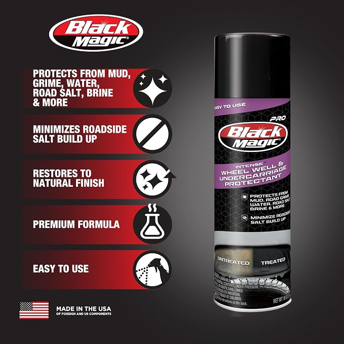 Black Magic 120252 Pro Wheel Well & Undercarriage Protecant from Water, Mud, Roadside Salt Build up & More, Restores to Like New Finish
