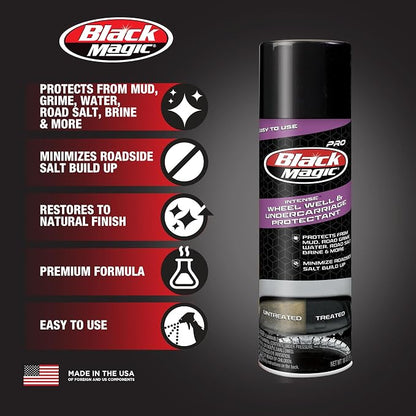 Black Magic 120252 Pro Wheel Well & Undercarriage Protecant from Water, Mud, Roadside Salt Build up & More, Restores to Like New Finish
