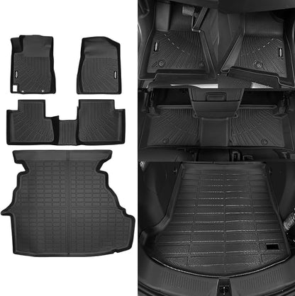 Custom Fit Floor Mats for Toyota Camry 2002-2006, All Weather TPE Floor Liners with Trunk Mat, Odorless Full Set Interior Accessories