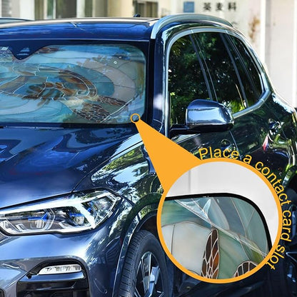 Sea Turtle Glass Ocean Windshield Sunshade Car Sun Shade Front Window Shade for Truck SUV Blocks UV Rays Sun Reflector Visor Protector Accordion Folding
