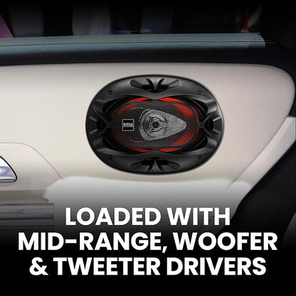BOSS Audio Systems CH6930 Chaos Series 6 x 9 Inch Car Stereo Door Speakers - 400 Watts Max, 3 Way, Full Range Audio, Tweeters, Coaxial, Sold in Pairs