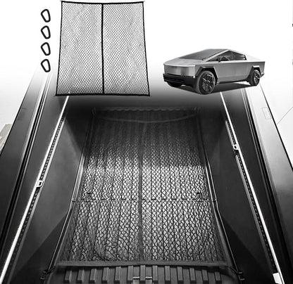 BestEvMod Cargo Mesh Net for Pickup Truck Bed Fit for Tesla Cybertruck 2026 2025 2024 Accessories Mesh Extra Strong Hook Stretchable Trunk Organizer Cargo Net (Whole Bed, Reinforced POM Hooks)