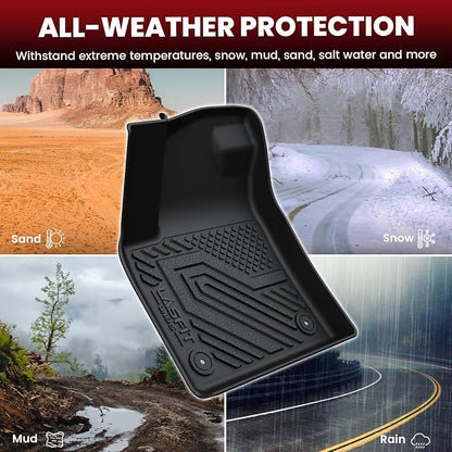 LASFIT Floor Mats & Cargo Liner for VW Atlas Cross Sport 2020-2026, All Weather TPE Custom Fit Floor Liners 1st and 2nd Rows Car Mats & Cargo Mat for Volkswagen Atlas Cross Sport Accessories, Black