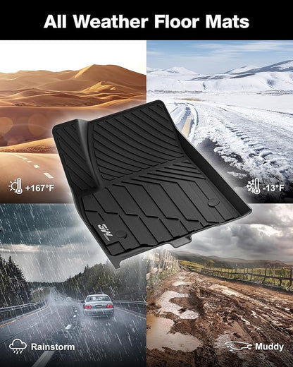 3W Cadillac XT5 Floor Mats Fit for 2016-2024 2025 Custom Fit Cadillac XT5 Accessories TPE All Weather Floor Liner for Cadillac XT5 1st and 2nd Row Full Set Car Liners Black