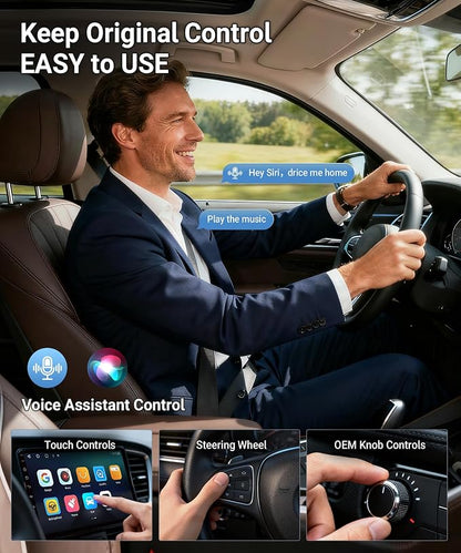 TICARVE 2-in-1 Wireless Apple CarPlay & Android Auto Adapter, Plug & Play CarPlay Wired to Wireless Adapter, Stable Auto-Connect, No Latency, iOS 10+ & Android 11+, USB/USB-C Extension Cable