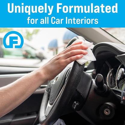 Fortress Car Interior Wipes (25 ct, Pack of 24) for Car Interior Cleaning, Dashboard, Seats, Detailing, and Steering Wheel [Travel Size] Skin-Safe Car Interior Cleaner Supplies