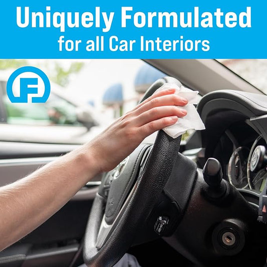 Fortress Car Interior Wipes (25 ct, Pack of 25) for Car Interior Cleaning, Dashboard, Seats, Detailing, and Steering Wheel [Travel Size] Skin-Safe Car Interior Cleaner Supplies