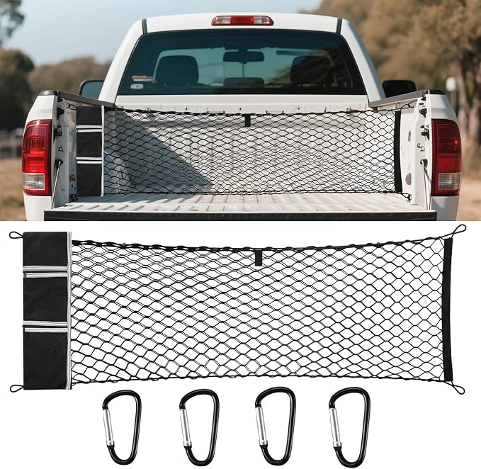 Cargo Net for Pickup Truck Bed for Dodge Ram 1500 2500 3500 Accessories Crew Quad Cab Classic 2000-2025 2026 Mesh Carrier Organizer Storage Netting Automotive Grocery Holder