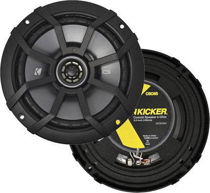 Kicker CS Series CSC65 6.5 Inch Car Audio Speaker with Woofers (2 Pairs)