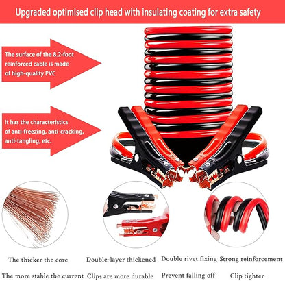 LIANXIN Roadside Assistance Emergency Kit - Car Emergency Kit with Jumper Cables (Upgraded) Emergency Roadside Kit for Car 142 Pieces Car Safety Kits,Tow Strap,Tool Kit,Reflective Warning Triangle