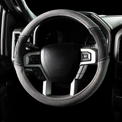 Browning Universal Fit Steering Wheel Cover for Car, Truck, and SUV, Durable Steering Wheel Protection, Chevron (Heather Black SIOC)