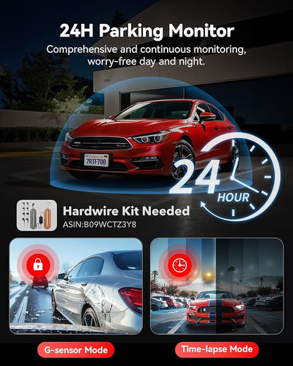 REDTIGER F7N Pro 4K Dash Cam Front and Rear, STARVIS 2 Sensor, 4K/2.5K+1080P Dual Dash Camera for Cars, Built-in 5.8Hz WiFi 6, GPS Tracking, 3.18 Inch Screen, Parking Monitor(SD Card Not Included)