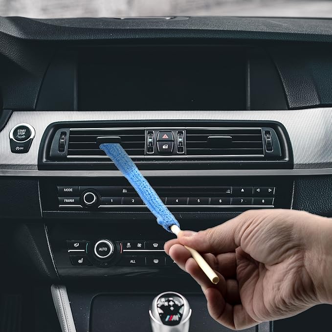 12 Pcs Microfiber Detail Duster Sticks Crevice Cleaning Brush Microfiber Stick Duster Mini Detail Dusters for Cleaning Home, Keyboards, Car Window The Small Spaces