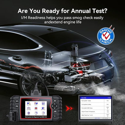OBD2 Diagnostic Scan Tool for Mercedes Benz/Sprinter, iCarsoft M900 V2.0 Scanner Code Reader for Engine, Transmission, ABS, Airbag Systems, Oil/SAS/EPB/ETC/INJ Reset,Battery Test