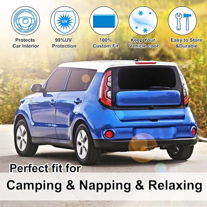 TINGLU Window Shades for Kia Soul 2014-2019 8PCS Accessorie Car Side Full Windows Rear Triangular Windshield Sun Shade Sun UV Rays & Privacy Protection for Camping,Napping,and Relaxing