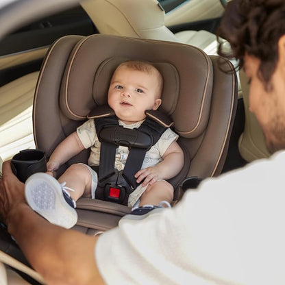 Maxi-Cosi Andi 360 Rotating All-in-One Baby Convertible Car Seat, Rear-Facing, Forward Facing Car Seat, Infant Toddler Booster, Easy Rotation, Tension System, Harness Adjust, Caspian Caviar