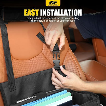MIKKUPPA Car Front Seat Organizer - Upgraded Enlarged Passenger Seat Organizer with Dedicated Laptop Tablet Storage & Cup Holder, Suitable for Car File Organizer & Patrol Bag Law Enforcement
