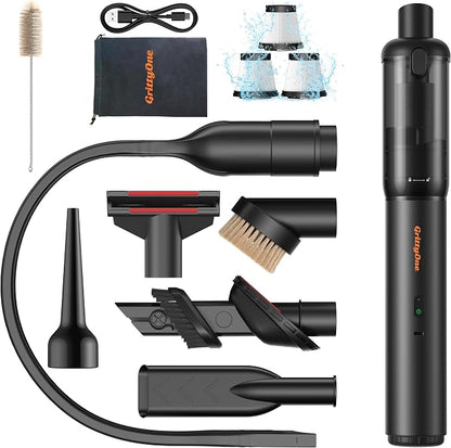 Car Vacuum Portable Cordless,25,000Pa Handheld Vacuum Cordless,70-Min Extra-Long Battery Life,Fantastic Suction, HEPA Filters, Maneuverable, Versatile Crevice Tools,for Car and Home, Black