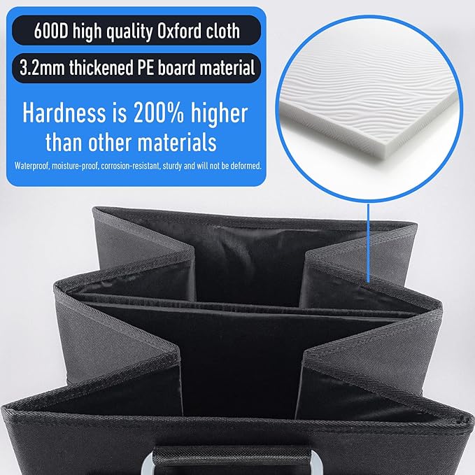 Car Trunk Organizer, Portable, Collapsible, Waterproof, Oxford Cloth, Aluminum Handle, Ideal for SUVs, Cars, Camping, Storage