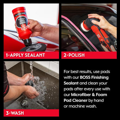 Griot's Garage BOSS 3” Finishing Foam Pads for Car Polishing and Detailing, Buffing Pads for Light Scratch Removal, Auto Wax, and Sealant Application, Set of 3