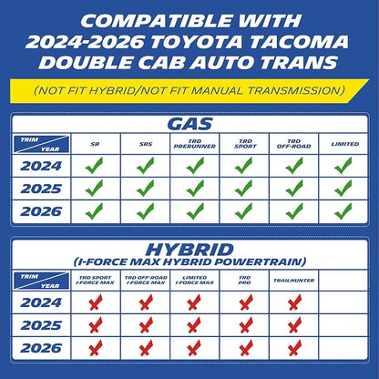 Michelin Vehicle Mats, All-Weather TPE Custom Fit Liner for 2024-2026 Toyota Tacoma Double Cab Auto Tran TRD/SR/SR5/Limited, Not Fit Hybrid or XtraCab, Elite