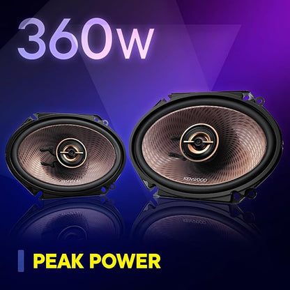 Kenwood KFC-693 6" x 9" 5-Way Concert Series Car Speakers – 650W Peak Power, Polypropylene Woofer Cone, Balanced Dome Tweeter, Acoustic Sound Harmonizer