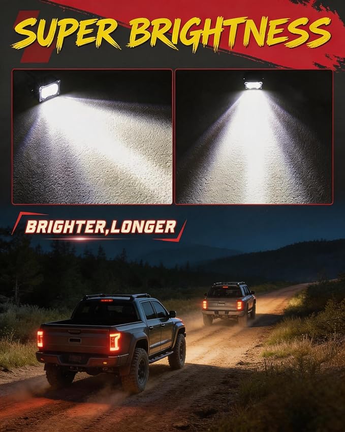 2PCS 3 Inch LED Pod Lights 40W Small Surron Driving Lights | Combo Beam Off Road 4x4 Ditch Lights with DT Wiring Harness Kit Work Light Cube Bumper Lights Fog Light for Truck Motorcycle