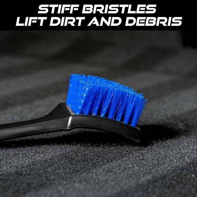 Viking Carpet Cleaning and Scrub Brush for Floor Mats, Cleaning Brush for Car Interior and Home, Black and Blue, 8.3 inch x 2.5 Inch