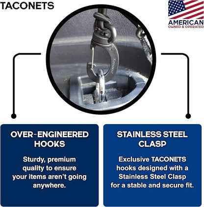 TacoNets Envelope Cargo Net for Suburban | Tahoe | Yukon/XL | Escalade/ESV - Fits 2015-Current - Upgraded 5mm Bungee - Integrated Storage Bag - Heavy Duty Hooks - Designed in USA