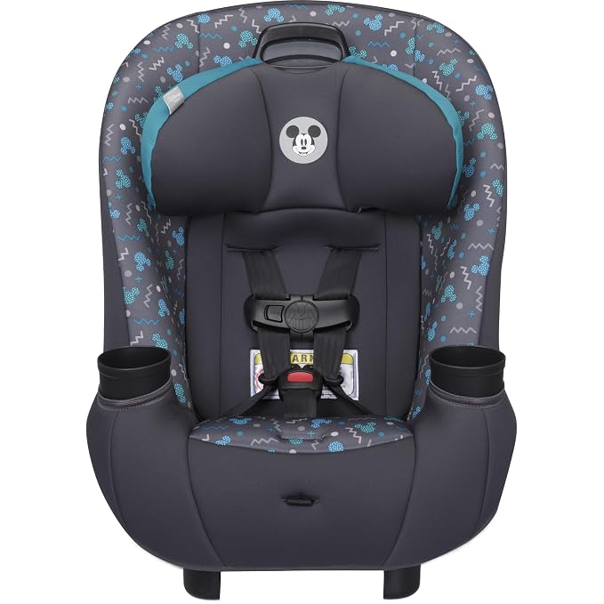Disney Baby Ellaris 3-in-1 Convertible Car Seat, Slim Fit Design, Rear & Forward-Facing, 5-Position Headrest, 3-Across Fit, Travel-Friendly with Machine-Washable Seat Pad, Mickey Sprinkle