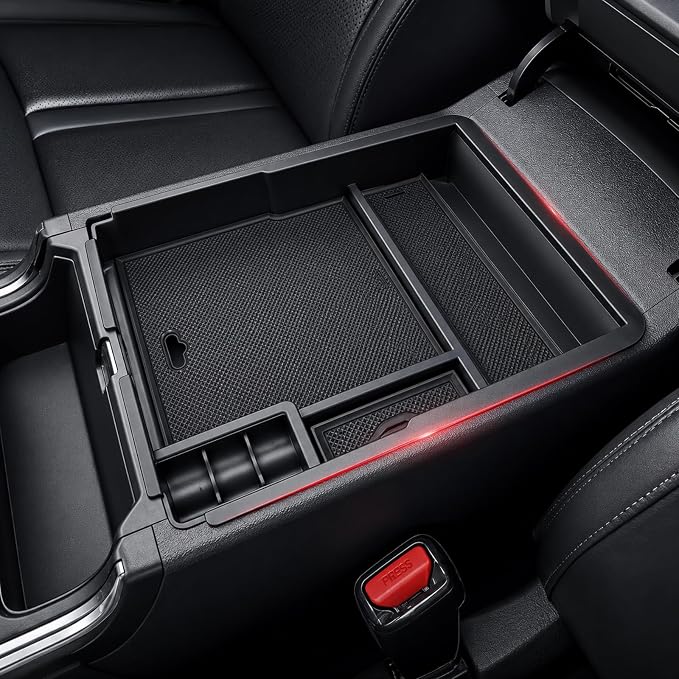 Autorder Center Console Organizer for Kia Sorento 2021-2026 Accessories Armrest Storage Box Secondary Insert Tray with 2 Color Mats